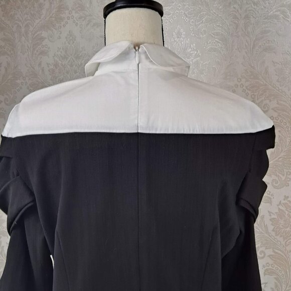Colleen Lopez Size Large Black and White Dress with Faux Wrap and Sleeves EUC - Picture 10 of 15